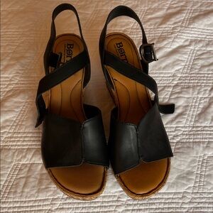 Black Born Women's Cork Wedge - Size 9